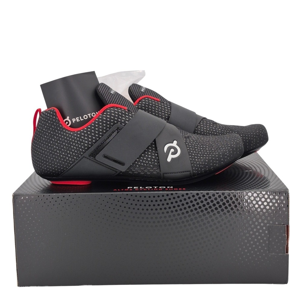 Peloton Altos Cycling Bike Shoes with Cleats Women's Size 12 Black & Red Unisex
